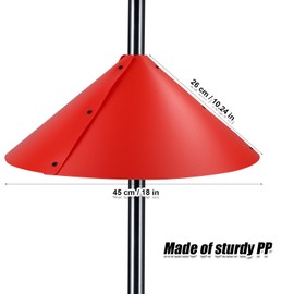 Squirrel Baffle for Bird Feeders, 18 Inch Large Plastic Wrap Around Squirrel Baffle Squirrel Guards for Bird Feeders Pole Bird House Guards for Outdoor Protect Hanging Bird Feeders (Red)