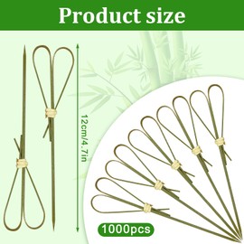 Heart Bamboo Cocktail Picks 1000 Pcs, 4.7 Inch Wooden Toothpicks, Cyan