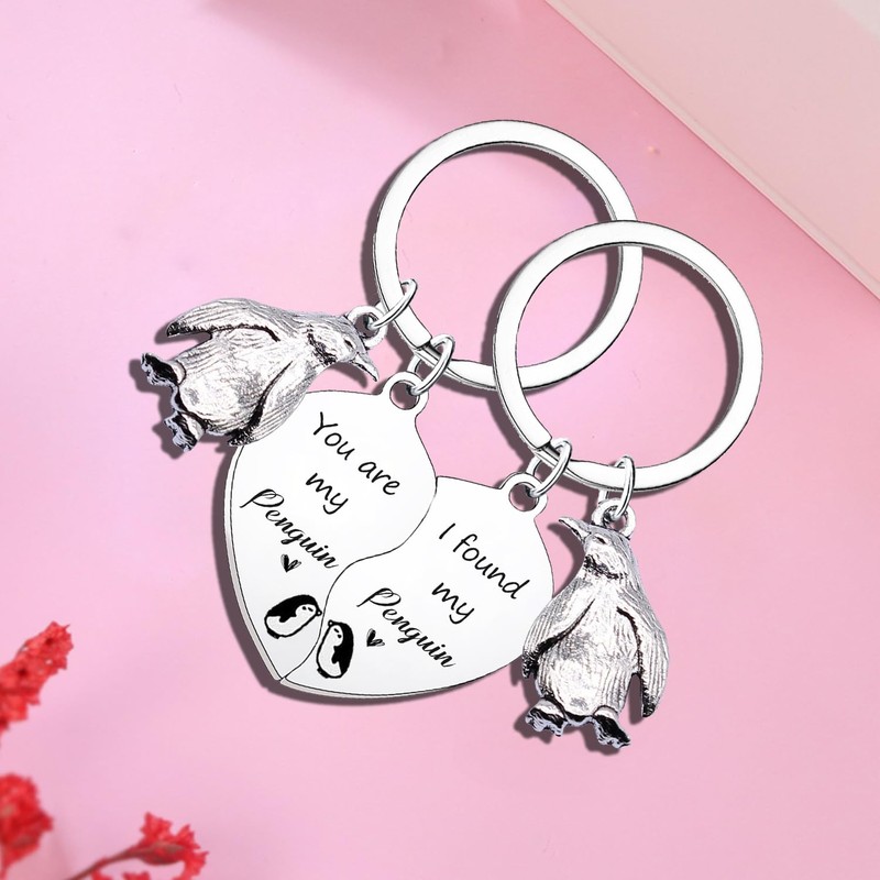 Tihnvk Penguin Keychain Couple Gifts for Girlfriend Boyfriend Valentine’s Day