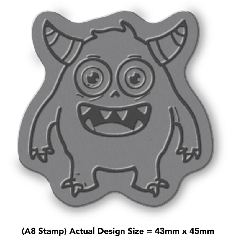 'Cute Horned Monster ' Rubber Stamp - Unmounted Design for