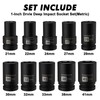 CASOMAN 10PCS 1-Inch Drive Deep Impact Socket Set, Metric, CR-MO,