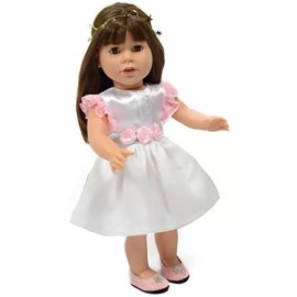 Satin Party Dress for American Girl Dolls - Special Occasion Dress Fits 18" Doll