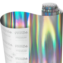 VViViD Silver Holographic Chrome Vinyl Wrap Rainbow Finish Roll DIY Air-Release Adhesive Film (6ft x 5ft)