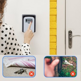 ZHEGE Key Box Wall Mounted Lockbox, 4 Digit Combination Key Safe Box Small, Weatherpropof Key Lock Box for Spare Key Storage at Home Garage AirBnB Office, Orange