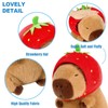 shownicer Plush Toy Capybara Cuddly Toy with Strawberry Stuffed Toy