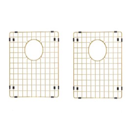 Starstar 50/50 Double Bowl Kitchen Sink Bottom Two Grids, Matte Gold 304 Stainless Steel (15 x 13)