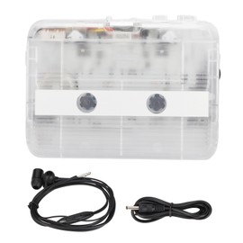 FM Radio Cassette Player Classic Style Multifunction Bluetooth 5.0 Portable Tape Player Transparent
