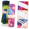 NUOBESTY 2pcs Canvas Roll-up Pencil Cases Maple Pattern Pencil Wraps