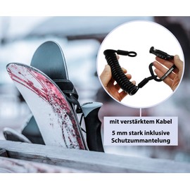 KOHLBURG 5 mm thick and small combination lock for the bag, secure cable lock, 145 cm long as a ski lock and snowboard lock, well suited as a lock for a pram lock and helmet lock