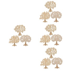 Operitacx 4 Sätze Baumförmige Holzspäne Bretter Künstliche Pflanzen Drinnen Seidenband Ripsband Bastelset Basteln Leerer Holzausschnitt Unvollendete Holzausschnitte Mdf 3 Stücke * 4