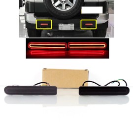 ECAHAYAKU LED Rear Bumper Reflector Light Compatible with Toyota FJ Cruiser 2007-2022 3-in-1 Function As Driving Light/Brake Light/Sequential Turn Signal Light Smoke Lens