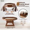 Tinamo Octagonal Acacia Sofa Arm Tray, Couch Armrest Table with