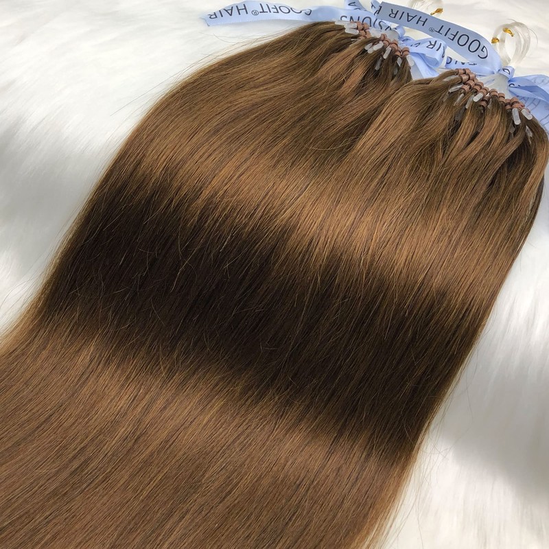 GOOFIT Hair Extensions Micro Loop Human Hair Extensions Remy Hair