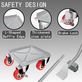MYUEA Furniture Dolly,Furniture Movers with 5 Wheels,Carbon Steel Panel Heavy Duty Dolly,Furniture Lifter with 5 360° Rotatable Rubber Universal Wheels,Maximum Load 1800LBS (Silver, 4.1x4.1 in)