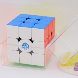 Bukefuno GAN 356 M Versión estándar 3x3 cubeta mágico de velocidad magnética sin calcomanía GAN356 M con GES extra 3x3x3 Speed Puzzle Cube GAN 356M Magic (Standard ver. 2020)