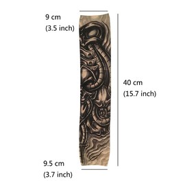 Jurxy 6 Pcs Temporary Tattoo Sleeves Fake Slip On Tattoo Arm Sleeves Kit Arm Sunscreen Stockings Accessories for Unisex Party Cool Men Women - Style L