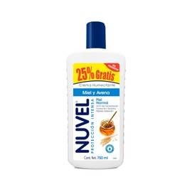 Nuvel Crema Corporal e Hidratante Facial con Miel y Avena, 750 ml  Crema Hidratante para Piel Normal y Seca, Uso Diario, Suaviza y Nutre la Piel