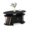Furinno Jaya Simple Design Oval Coffee Table with Bin for