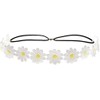 White Daisy and Sunflower Boho Headband, Floral Crown Hair Wreath