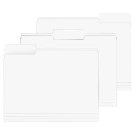 File Folder, PANDRI 120 Pack File Folder, 1/3 Cut Tab, Letter Size, Filing Folder for Office School Business, White