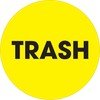 "Trash" Labels/Stickers, 2" Circle, Fluorescent Yellow, 500 Labels Per Roll