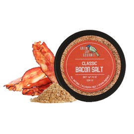 Green Jay Gourmet Classic Smoked Bacon Salt - Steak Seasoning & Bacon Seasoning Salt - Applewood Smoked Salt & Assorted Spices - Salty & Savory Meat Rub & BBQ Seasoning - Vegan, Gluten Free - 8 Ounces