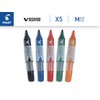 PILOT V-Board Master, Whiteboardmarker mit Rundspitze, 5er Set (Schwarz, Rot,