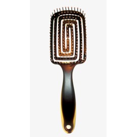 Dark amber detangle large flexi hair brush, special flexi brush design, perfetly fit scalp, soft massage, quality material. by Tate Hair Beauty.