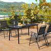 Yaheetech Outdoor Dining Table for 8 Person, Rectangular Slatted Metal