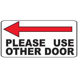 Sticker Tiger Please Use Other Door Left Arrow - Business Door Window Wall Sticker BS5024