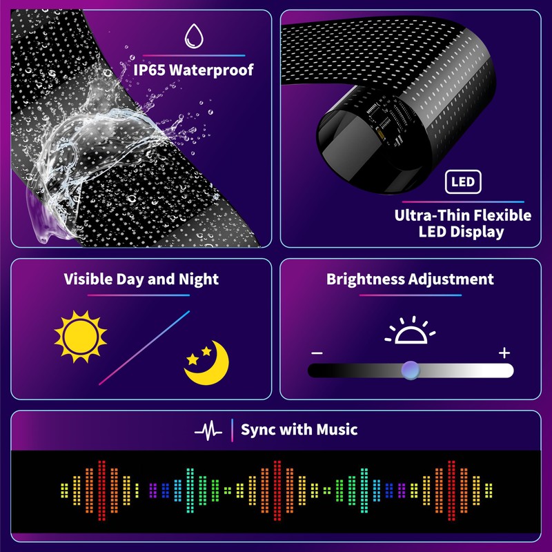 LED Eyes for Truck Windshield, 52.4x7.6in Ojos led para Carro,