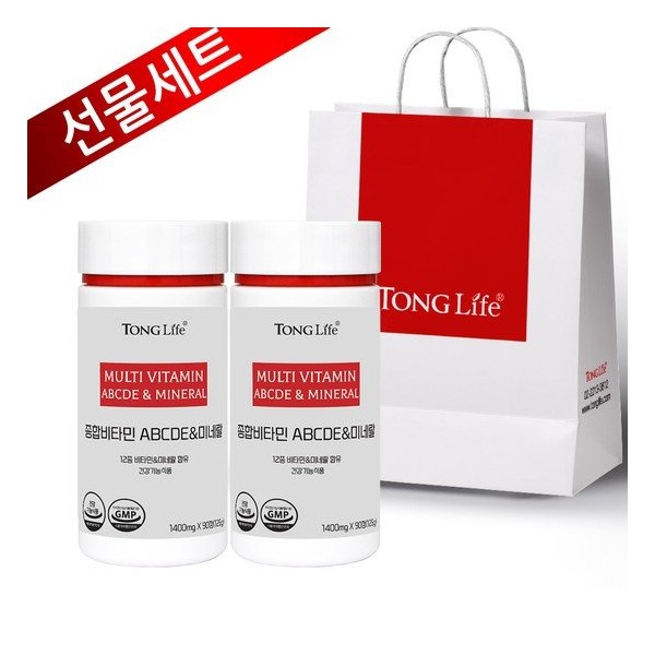 TongLife Gift Set - TongLife Multivitamin ABCDE + Mineral 90 Tablets for the Whole Family - 2 Bottles / 통라이프 선물세트-TongLife 온가족 종합비타민ABCDE+미네랄90정-2병