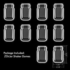 BAOFALI 20Pcs Bottle Jar Dimensional Shaker Sizes 1-3/4"x 3" Diameter for Card Making Cards,Plastic Clear Puffy Shaker Covers Shaker Window Blister Paper Crafting Card Making Arts Projects Crafts