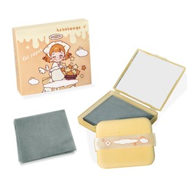 BOROLA 3-in-1 Oil Blotting Paper Set for Face 100 Sheets Oil Absorbing Sheet with Portable Mirror & Adhesive Makeup Puff, Blotting Paper for Oily Skin, Design for Men & Women(Yellow)