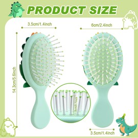 mini hair brush for kids, small toddler Hair Brush, travel hair brush for Boys and Girls,Baby hair detangling brush Massage Hair Brush with Air Cushion for Thick or Curly Hair Straight Hair(green)