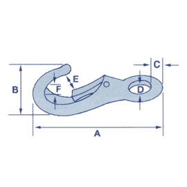 Quick Release Snap Hook with Fixed Eye Size 0 (55MM Stainless Steel Boat Shackle Attachment)