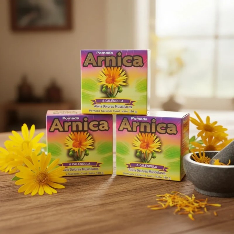 Kit 3 Pomadas Naturals De Árnica Y Caléndula 180mg