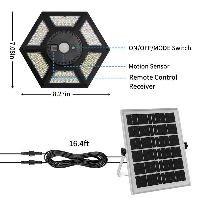 Aqonsie Solar Shed Light Indoor Outdoor, 180LED Dual Head Solar