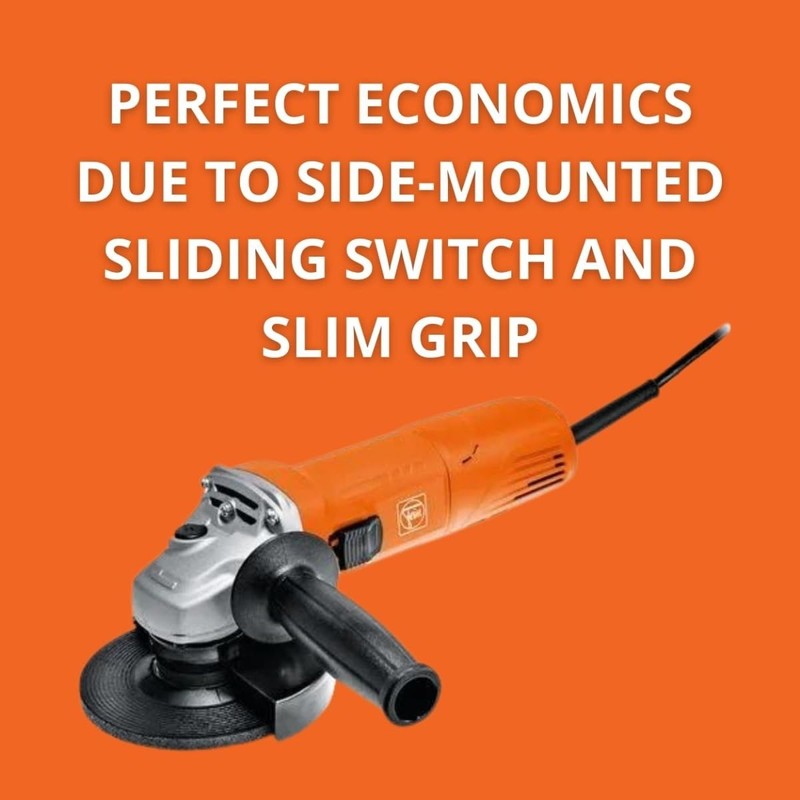 Fein 4-1/2" Compact Angle Grinder with 760W Motor, Slim Grip