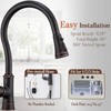 WINKEAR Brass Kitchen Faucet with Pull Down Sprayer, 3 Sprayer