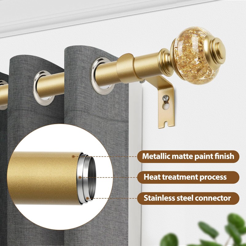 Curtain Rods for Windows 48 to 84 Inch, USFOOK 7/8