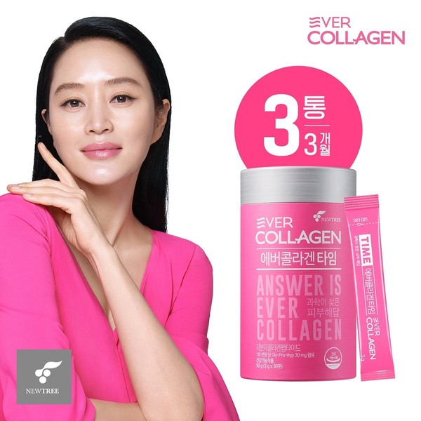 [TV Product] (M) [3 cans] Ever Collagen Time (contains low molecular weight collagen peptides) 3g / [TV상품](M)[3통] 에버콜라겐 타임(저분자콜라겐펩타이드 함유) 3gX30포X3통, 단일상품