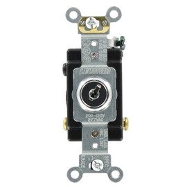Leviton 20-Amp, 120/277-Volt, Key Locking, 3-Way AC Quiet Switch, Extra Heavy Duty Grade, 1223-2KL, Chrome