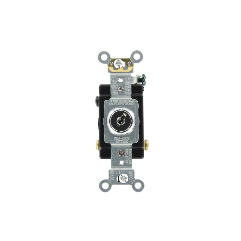 Leviton 20-Amp, 120/277-Volt, Key Locking, 3-Way AC Quiet Switch, Extra