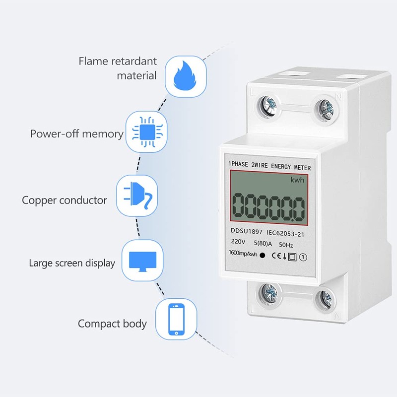eMylo Electricity Meter, Energy Monitor, Power Consumption Meter, Single-Phase Multifunctional