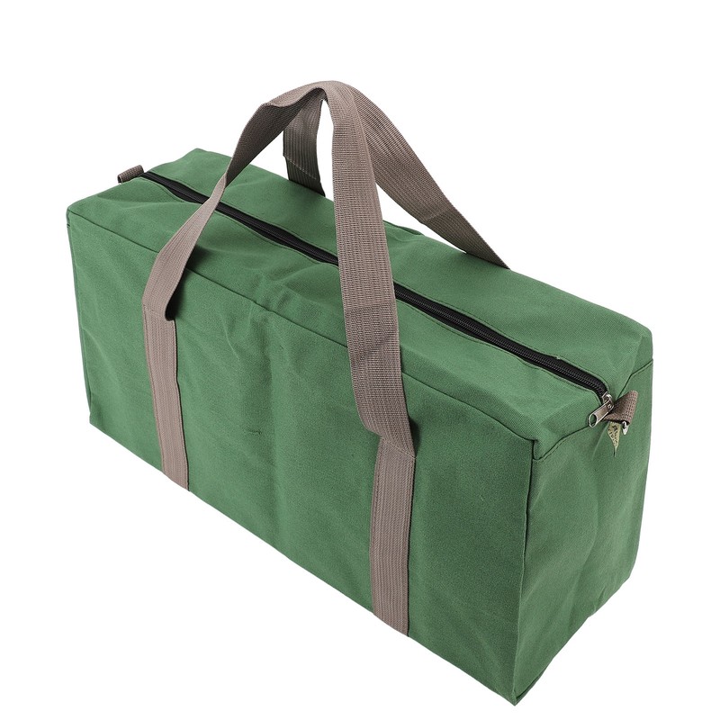 Canvas Wide Mouth Tool Storage Bag with Adjustable Shoulder Strap