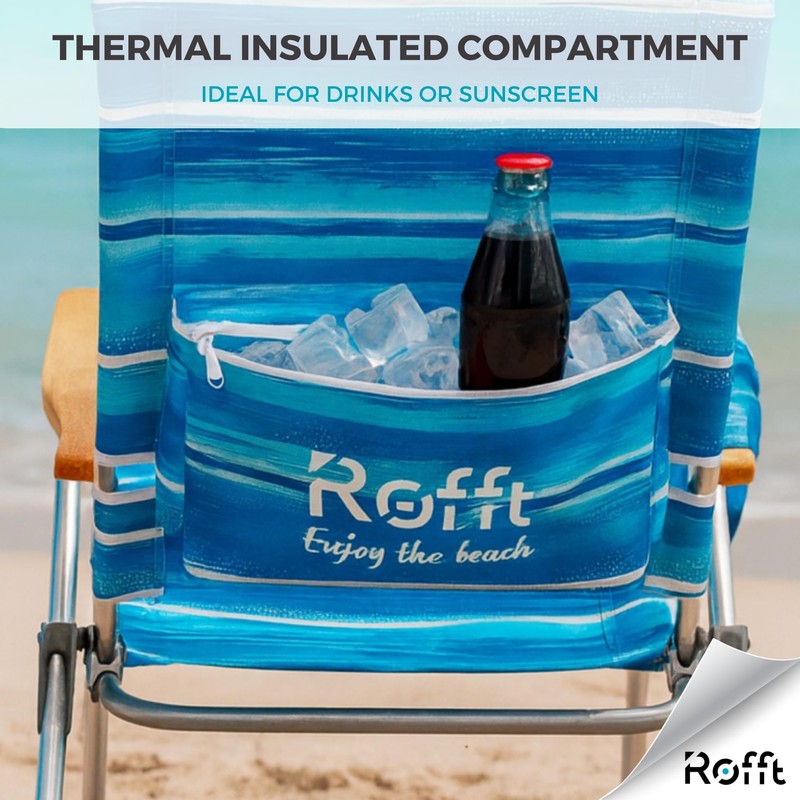 ROFFT Beach Chair, 17" Seat Height, 7-Position Reclining, Heavy Duty,