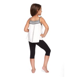 FUTURO FASHION Toddlers Girls Capri Leggings 3/4 Pants Basic School Sports Dance Kids Cropped Capri Summer Leggings, Age 2-13 Black