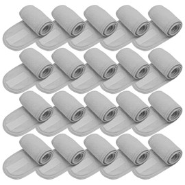 50pcs Diademas de Spa Banda Facial de Maquillaje Velcro para Lavarse Cara Ducha Baño Deporte Envoltura Niñas Toalla Ajustable de Poliéster con Gancho 