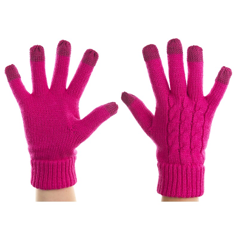 Trendz Medium Sized Touch Screen Cable Knit Gloves for Smartphones,